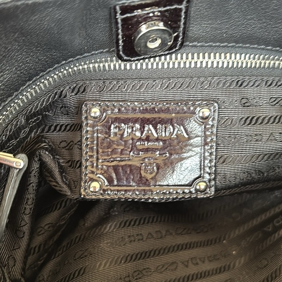 Prada Vernice Sfumato Flap Bag Spazzolato Ombre Shoulder Purse Patent Leather - Picture 10 of 16